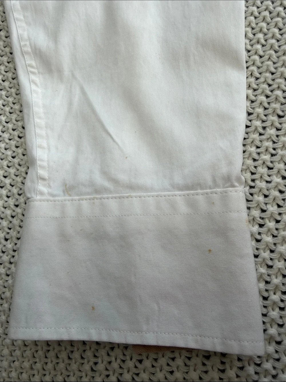 Burberry Brit White Button-Down Shirt with Signature Check Cuffs